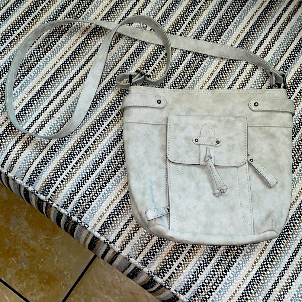 Silver-grey b.o.c. Bag,worn once long strap multiple compartments.